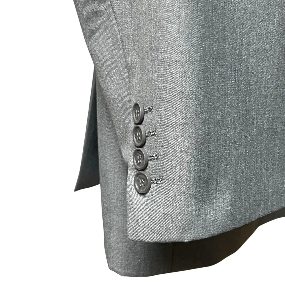 Renoir‎ Sport Coat R48/42 Grey Single Breasted Blazer Dual Vent Tailored Mens